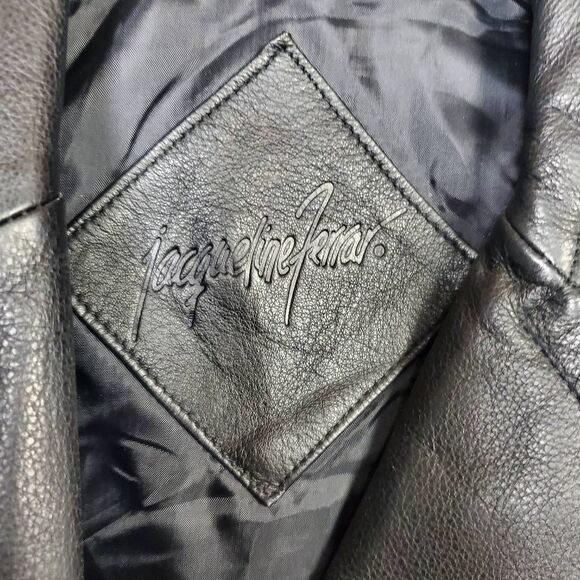 Jacqueline Ferrar Black Genuine Leather Coat Women’s Small Long Jacket - Picture 4 of 9